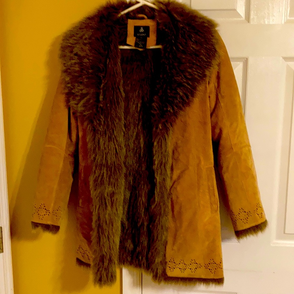 New without tags DB STUDIO XS faux-fur-lined penny lane coat